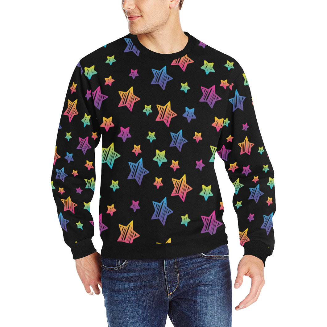 Colorful star pattern Men's Crew Neck Sweatshirt