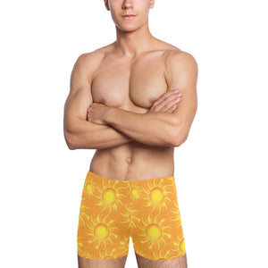 Sun orange background Men's Swimming Trunks