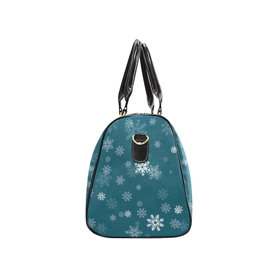 Snowflake pattern dark background Travel Bag