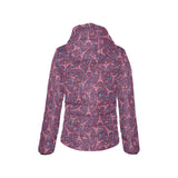 Eiffel Tower Heart Pattern Print Design 04 Women's Padded Hooded Jacket