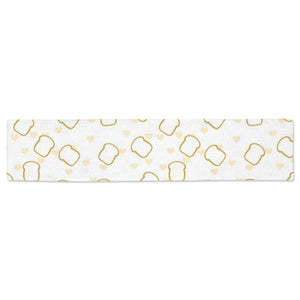 Bread Toast Pattern Print Design 01 Table Runner