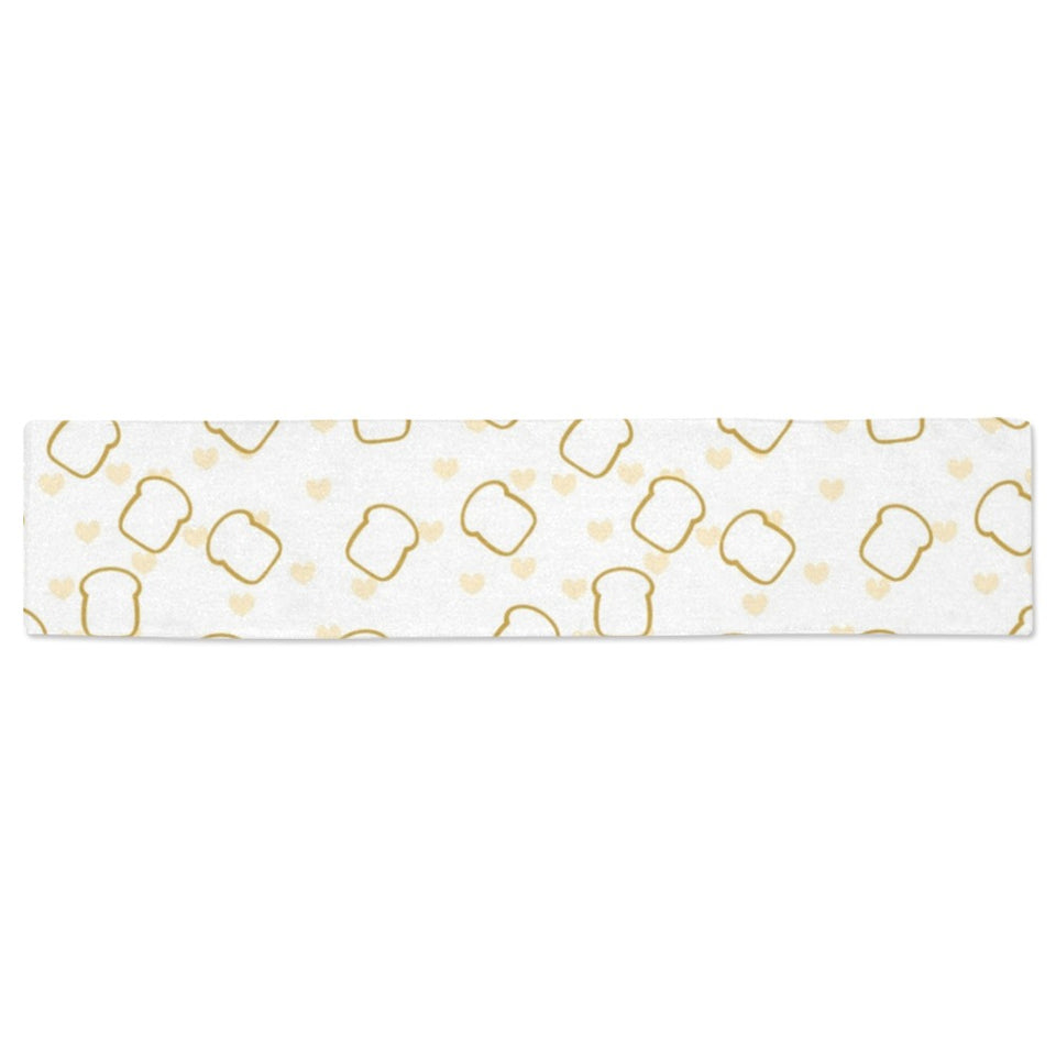Bread Toast Pattern Print Design 01 Table Runner