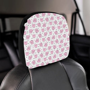 Pig Pattern Print Design 03 Car Headrest Cover