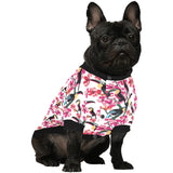 Toucan flower design pattern All Over Print Pet Dog Round Neck Fuzzy Shirt