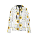 beautiful sunflowers pattern Women's Padded Hooded Jacket