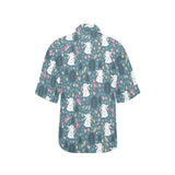 Cute rabbit pattern Women's All Over Print Hawaiian Shirt