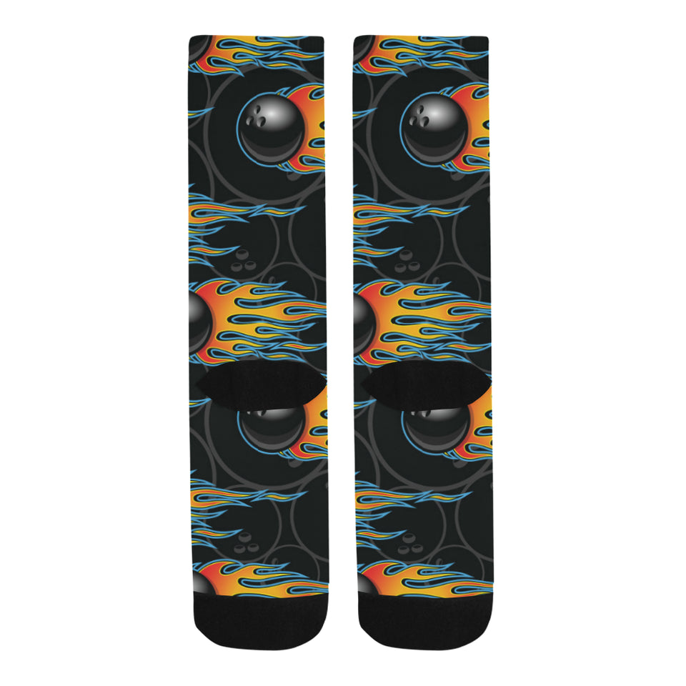 Bowling balls flame pattern Crew Socks