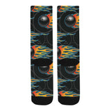 Bowling balls flame pattern Crew Socks