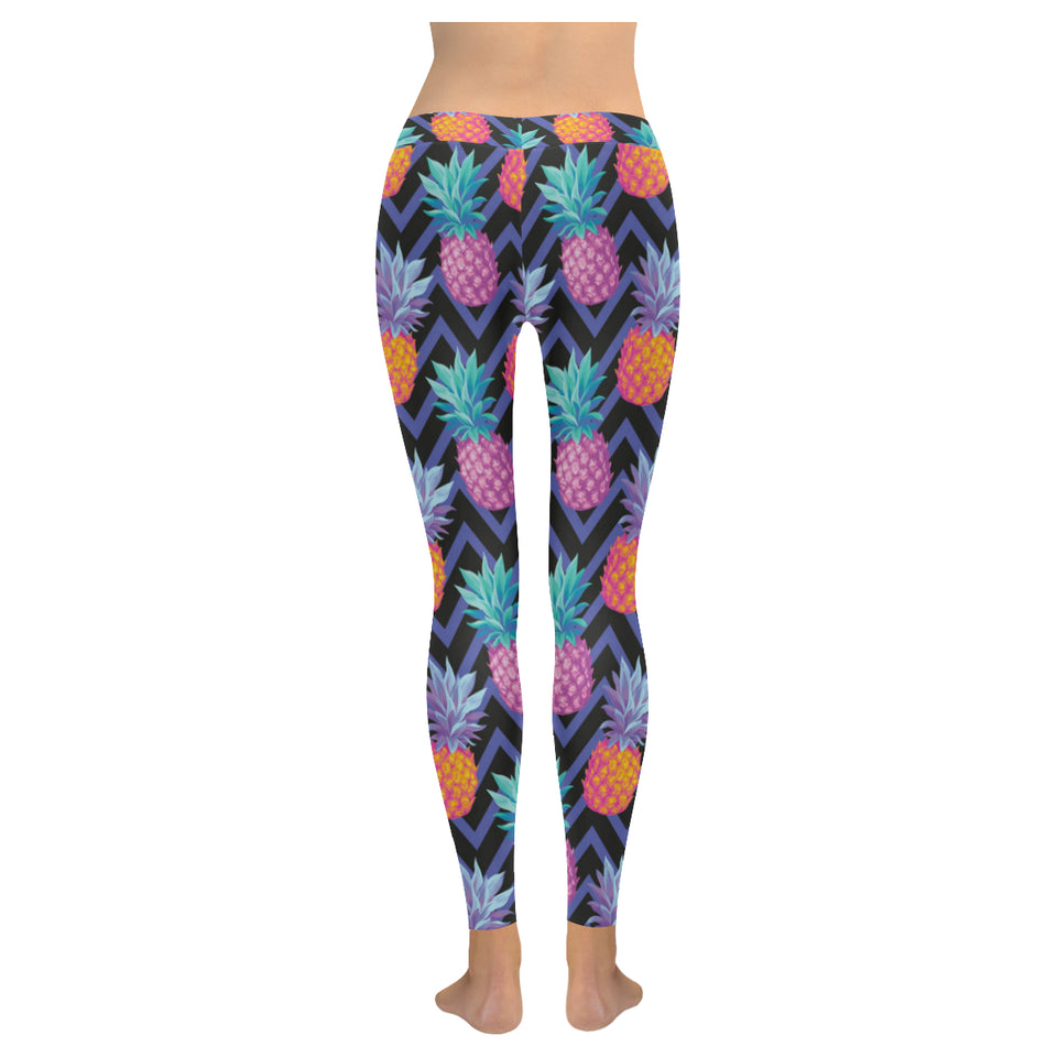 Pineapples pattern zigzag background Women's Legging Fulfilled In US