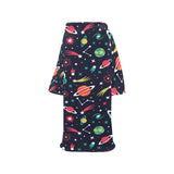 colorful space pattern planet star Blanket Robe with Sleeves