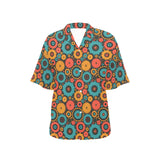 Gear Pattern Print Design 01 Women's All Over Print Hawaiian Shirt