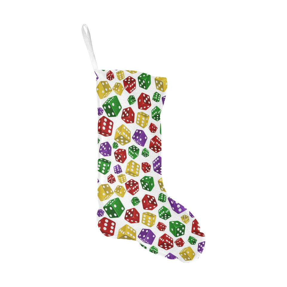 Dice Pattern Print Design 03 Christmas Stocking
