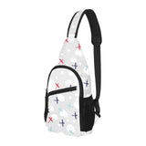 Airplane cloud grey background All Over Print Chest Bag