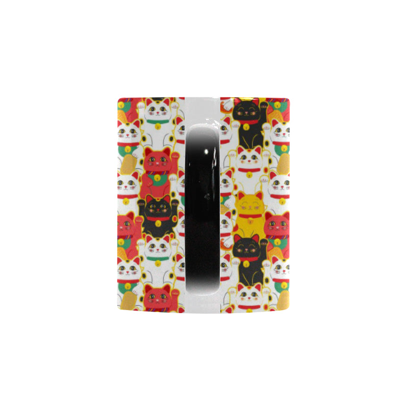 Colorful Maneki neko cat pattern Morphing Mug Heat Changing Mug