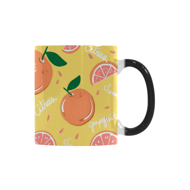Grapefruit yellow background Morphing Mug Heat Changing Mug