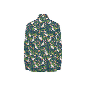 Pelican Pattern Print Design 05 Women's Long Sleeve Polo Shirt