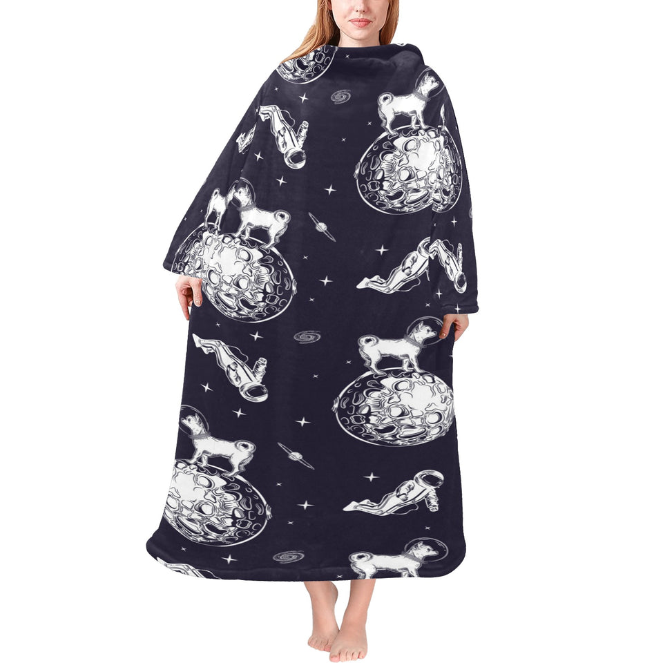 Chihuahua space helmet. astronaut pattern Blanket Robe with Sleeves