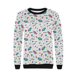 Candy design pattern Women's Crew Neck Sweatshirt