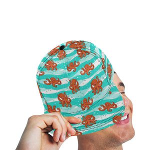 Octopuses sea wave background All Over Print Snapback Cap