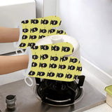 Cute ninja yellow background Heat Resistant Oven Mitts