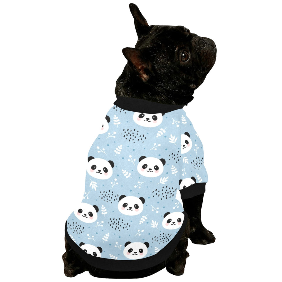 Cute panda pattern All Over Print Pet Dog Round Neck Fuzzy Shirt