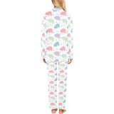 Hippopotamus Pattern Print Design 03 Women's Long Pajama Set
