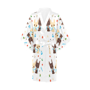 Cute Chihuahua dog pattern Women's Short Kimono Robe