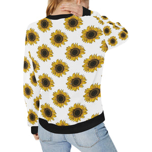 sunflowers design pattern Women's Crew Neck Sweatshirt