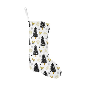 Christmas tree holly snow star pattern Christmas Stocking