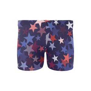 Red blue star pattern Men's Swimming Trunks