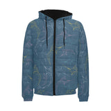 Swordfish Pattern Print Design 02 Men's Padded Hooded Jacket