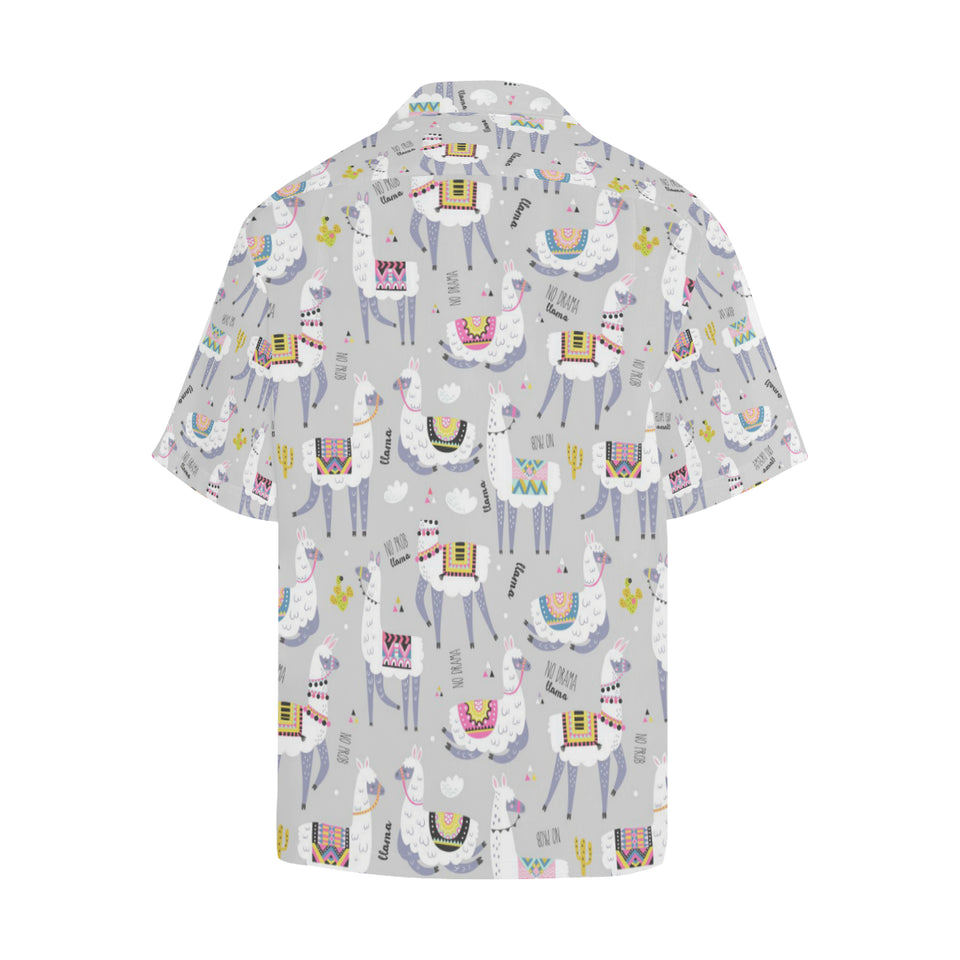 Cute Llama Alpaca pattern Men's All Over Print Hawaiian Shirt