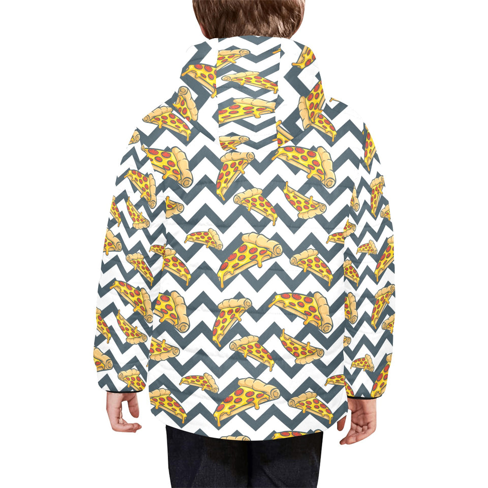 Pizza design pattern Kids' Boys' Girls' Padded Hooded Jacket