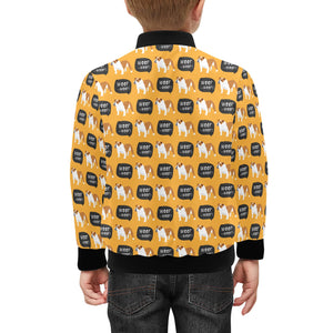 English Bulldog Pattern Print Design 04 Kids' Boys' Girls' Bomber Jacket