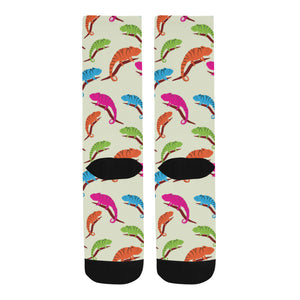 Colorful Chameleon lizard pattern Crew Socks