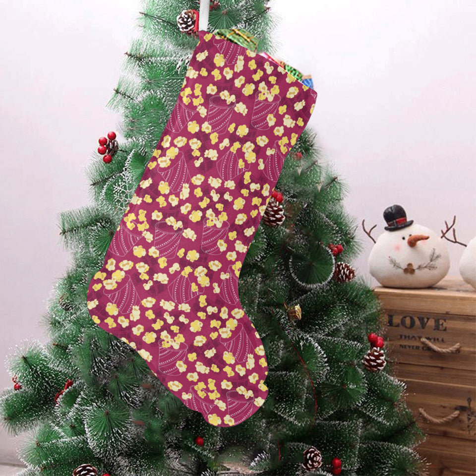 Popcorn Pattern Print Design 02 Christmas Stocking