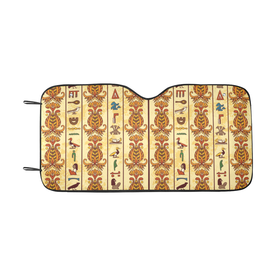 Egypt Hieroglyphics Pattern Print Design 04 Car Sun Shade