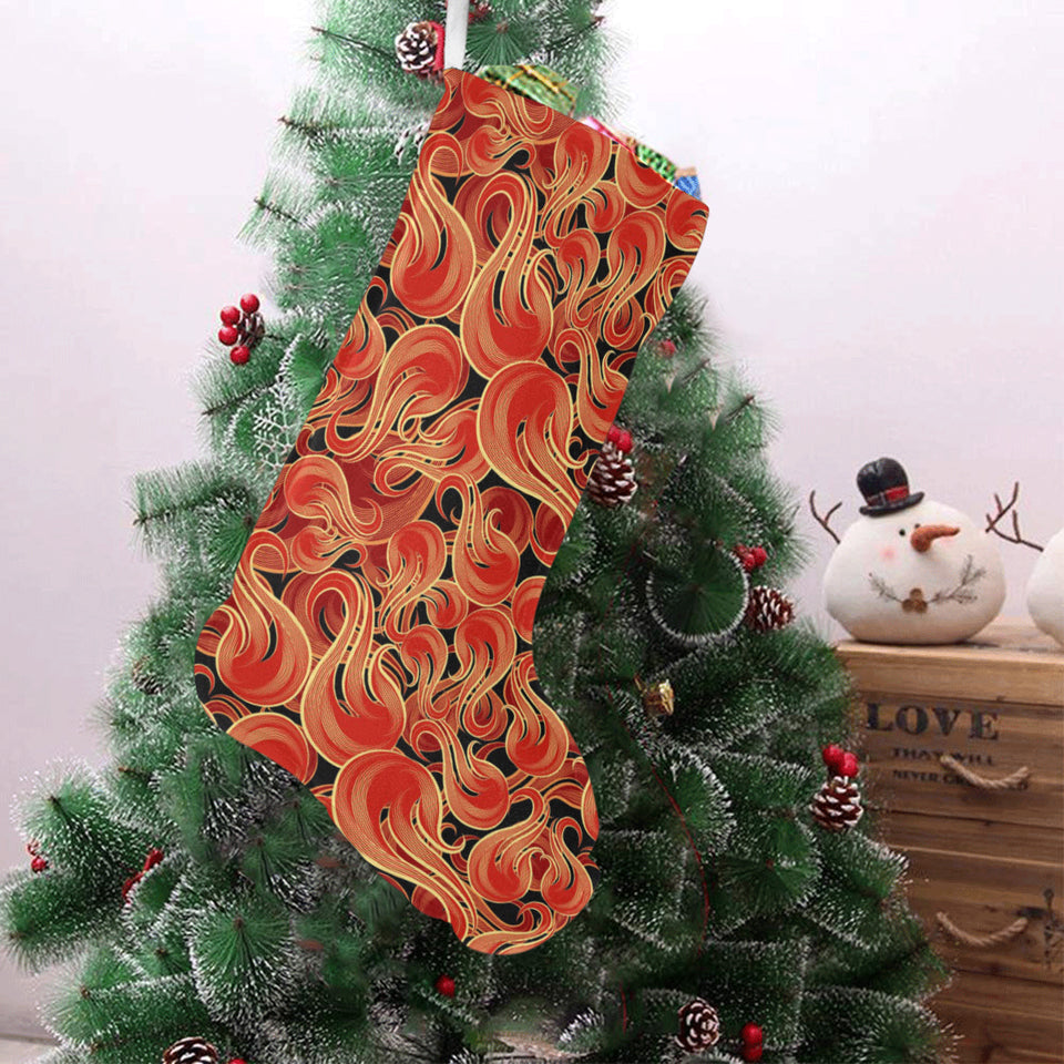 Fire flame pattern Christmas Stocking