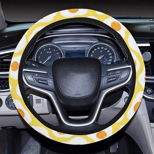 Fried Eggs Pattern Print Design 05 Car Steering Wheel Cover