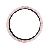 Poodle dog pink color theme Car Steering Wheel Cover