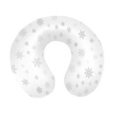 Snowflake pattern white background U-Shaped Travel Neck Pillow