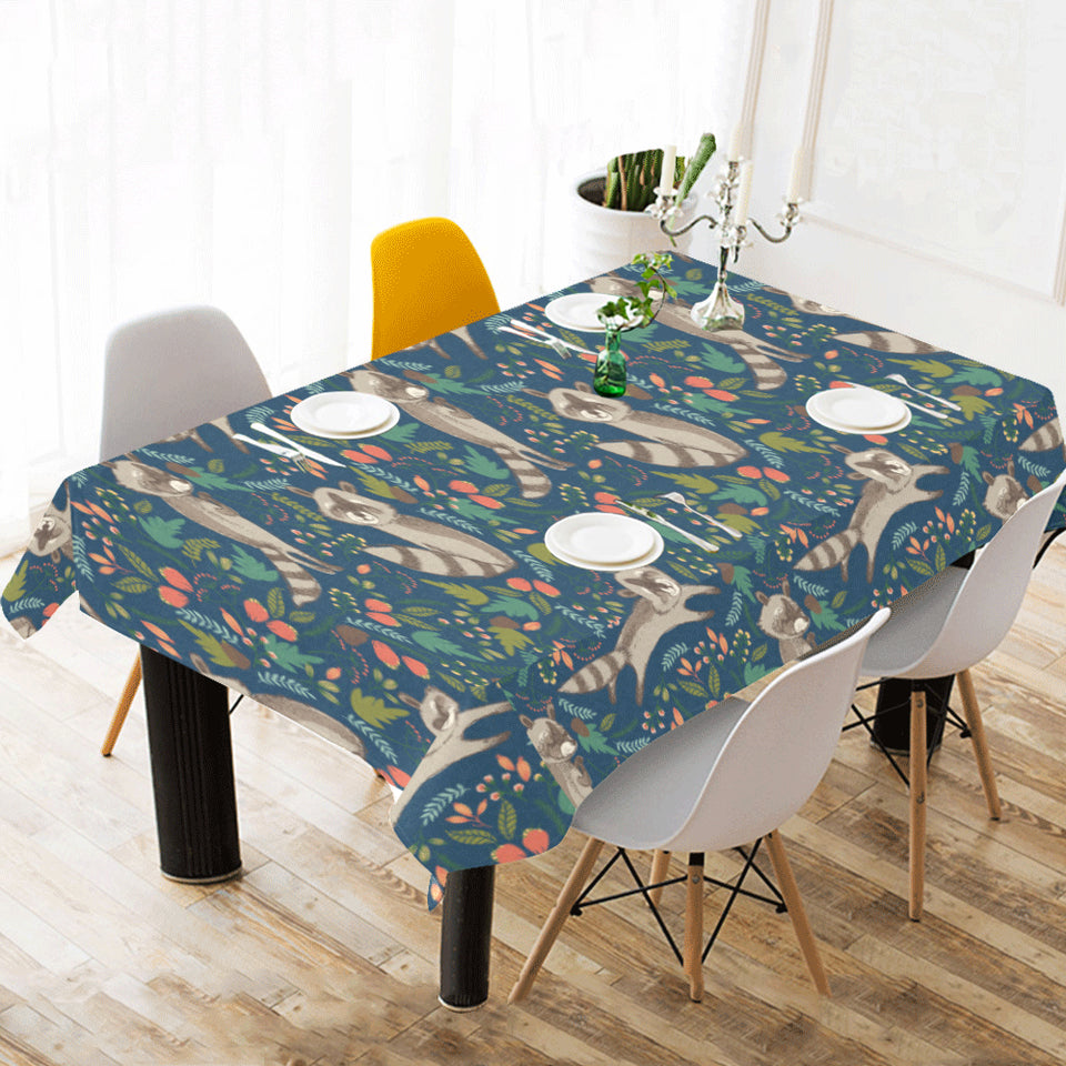 Raccoon tropical leaves pattern Tablecloth