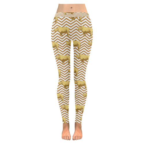 Rhino yellow theme pattern Women's Legging Fulfilled In US