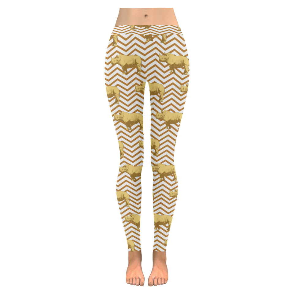 Rhino yellow theme pattern Women's Legging Fulfilled In US