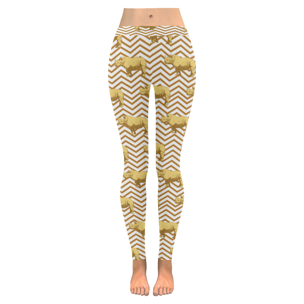 Rhino yellow theme pattern Women's Legging Fulfilled In US