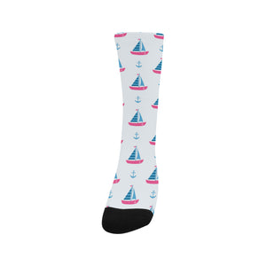 Sailboat anchor pattern Crew Socks