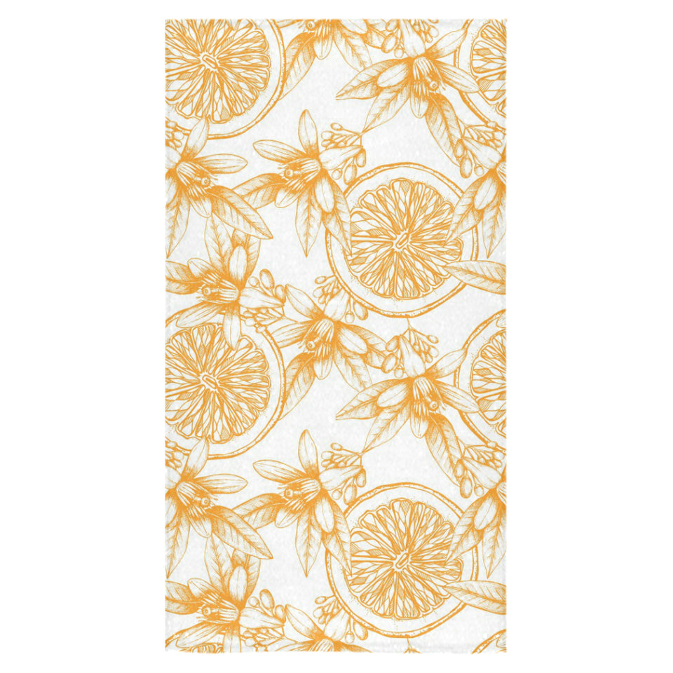 hand drawn orange fruit pattern Bath Towel