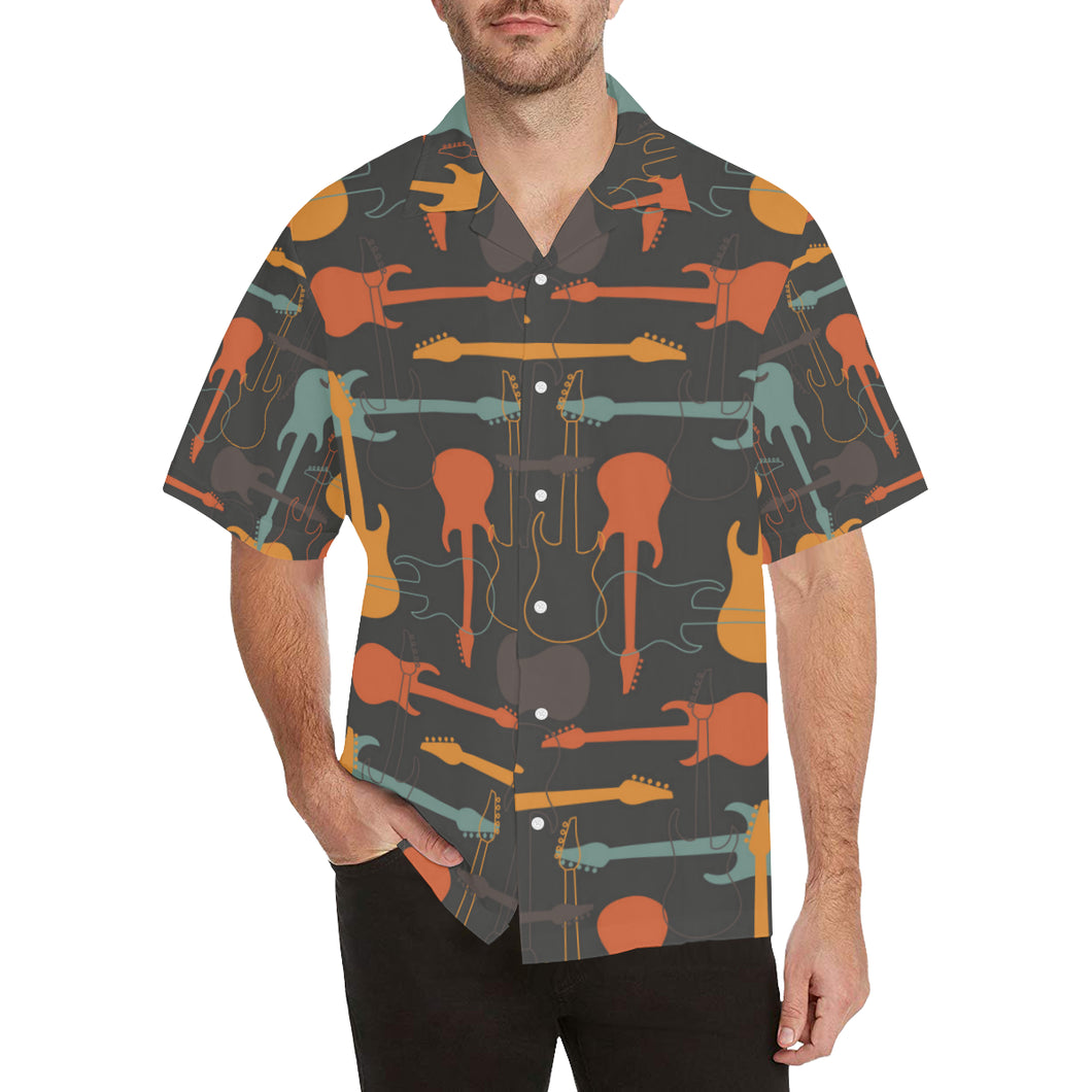 electric guitars pattern Men's All Over Print Hawaiian Shirt