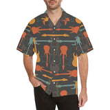 electric guitars pattern Men's All Over Print Hawaiian Shirt