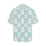 Maneki neko cat sakura Men's All Over Print Hawaiian Shirt